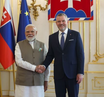 PM Narendra Modi met with Slovak President Peter Pellegrini.