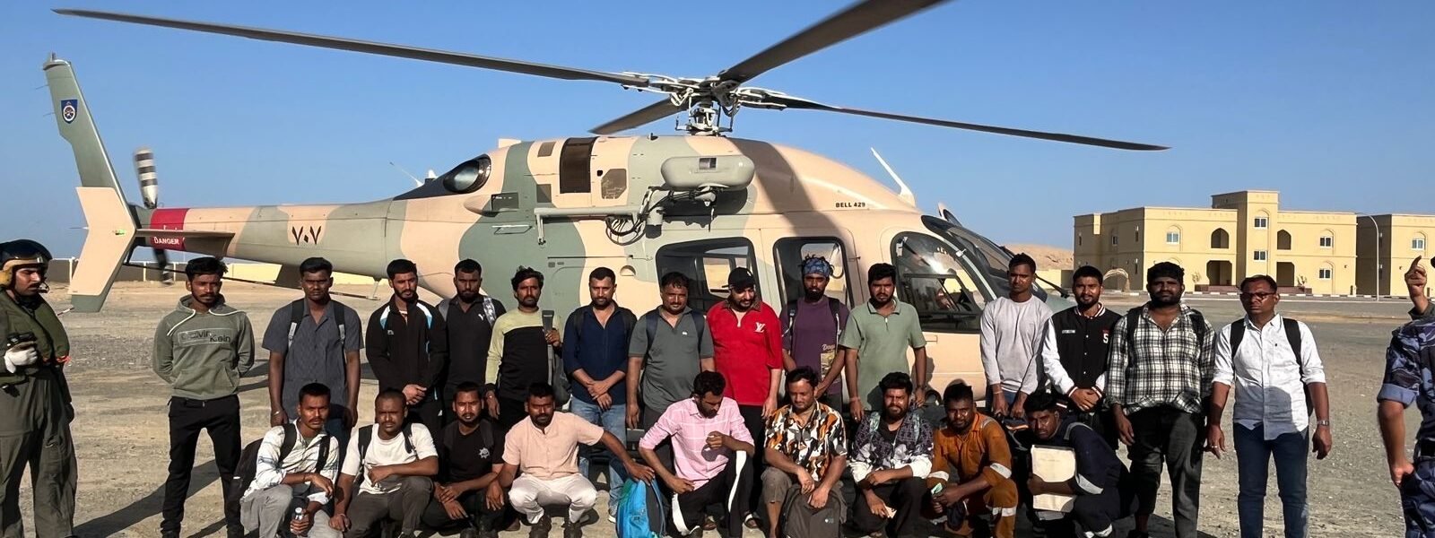 Twenty-four Indian sailors were safely rescued after a fire broke out on the ship MT Marivex, south of the Strait of Hormuz.