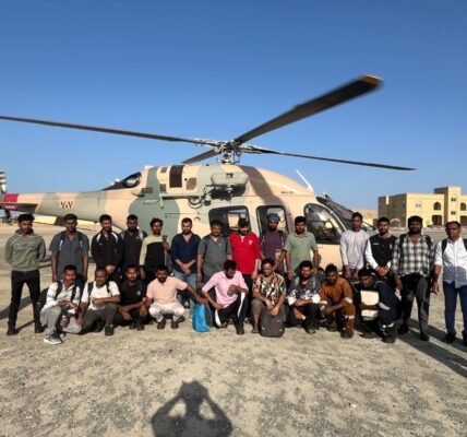 Twenty-four Indian sailors were safely rescued after a fire broke out on the ship MT Marivex, south of the Strait of Hormuz.