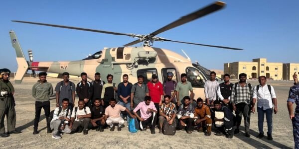 Twenty-four Indian sailors were safely rescued after a fire broke out on the ship MT Marivex, south of the Strait of Hormuz.