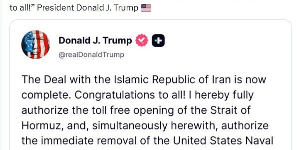 US and Iran reached an agreement to end the war and open the Strait of Hormuz