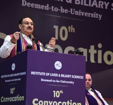 Union Health Minister JP Nadda addressed the 10th convocation ceremony of the Institute of Liver and Biliary Sciences.