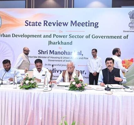 Union Minister Manohar Lal reviewed matters related to the power sector and urban development schemes of Jharkhand state in Ranchi today.