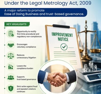 government has introduced a system of improvement notices under the Legal Metrology Act