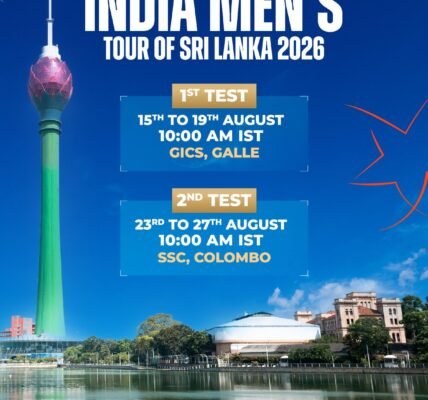 Board of Control for Cricket in India announced the schedule for the two-match Test series between India and Sri Lanka