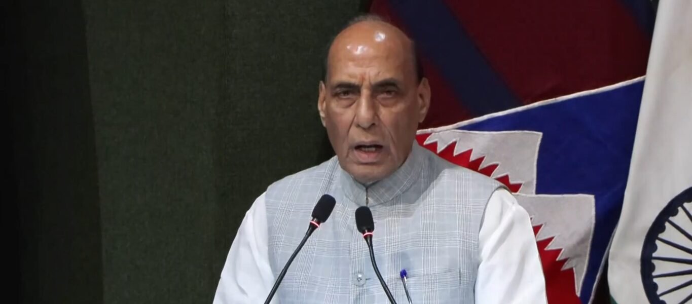 Defence Minister Rajnath Singh said the government is ensuring that progress in development and national security moves in the same direction.