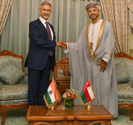EAM Dr. S. Jaishankar met Oman Foreign Minister Badr bin Hamad Al Busaidi in Muscat today.