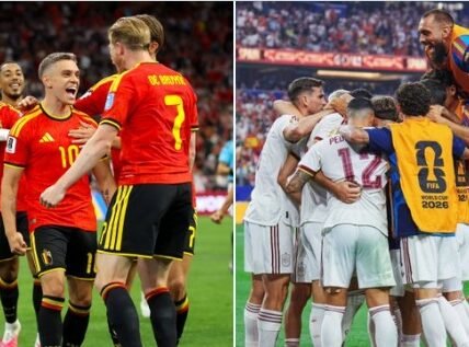FIFA World Cup Spain and Belgium reach the FIFA World Cup quarter-finals.