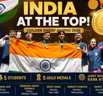 Five Indian students won gold medals at the 56th International Physics Olympiad.