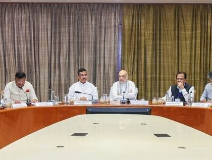 Home Minister Amit Shah chaired a review meeting on the state law and order situation in Kolkata today.