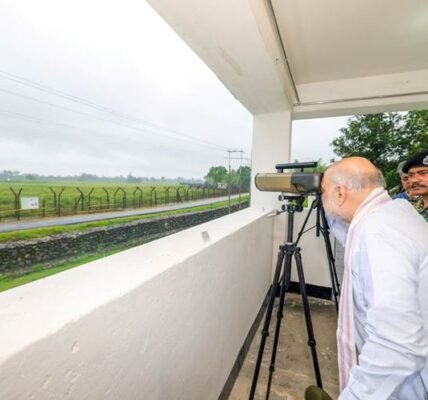 Home Minister Amit Shah inspected indigenous and state-of-the-art technologies designed to further strengthen border security at the Jumagach border outpost in West Bengal.