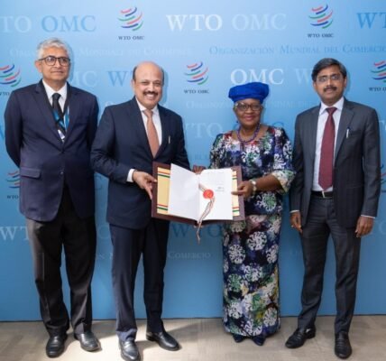 India submitted its instrument of acceptance, becoming a party to the WTO Agreement on Fisheries Subsidies.