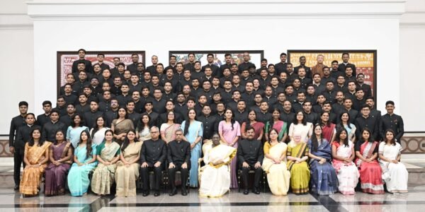 Indian Forest Service trainee officers met President Droupadi Murmu at the Rashtrapati Bhavan Cultural Centre today.