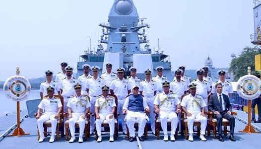 Indian Navy commissioned the indigenously built advanced stealth frigate INS Mahendragiri in Visakhapatnam in the presence of the Defence Minister