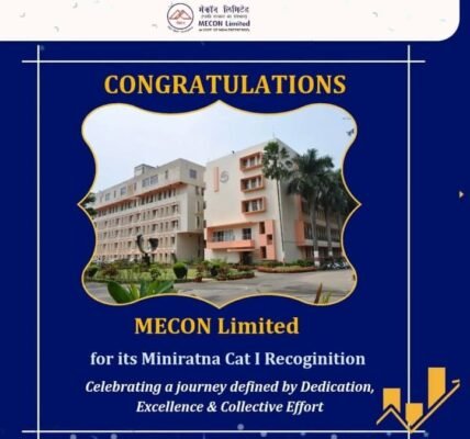 MECON achieved Miniratna Category-I status with a net worth of over ₹535 crore.