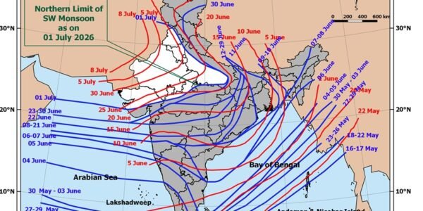 Monsoon likely to reach Delhi, Haryana, Chandigarh, and Punjab within two days.