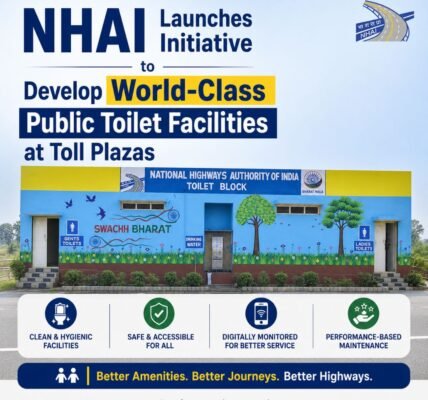 NHAI has launched an initiative to develop world-class public toilet facilities at toll plazas.