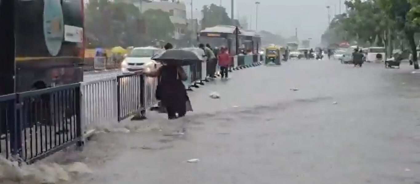 Normal life and road traffic severely affected by heavy rains in Gujarat.