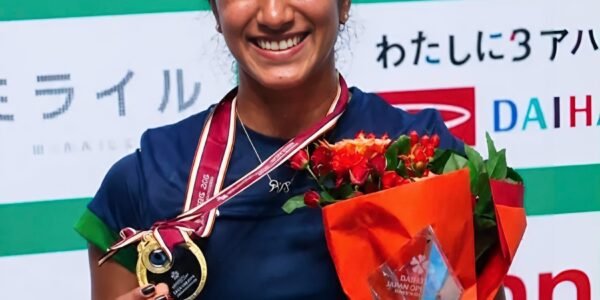 P.V. Sindhu won the Japan Open badminton tournament title for the first time.