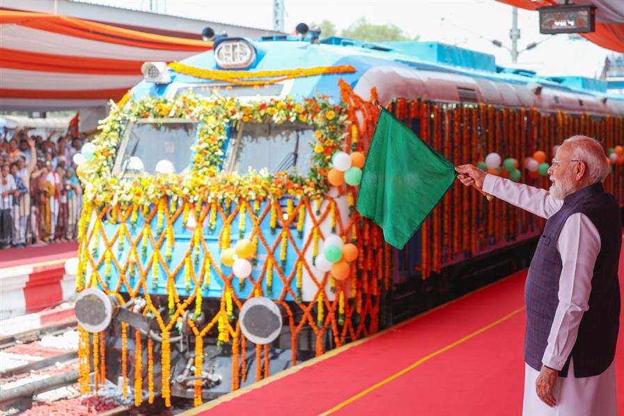 PM Modi flagged off India first hydrogen train from Haryana.
