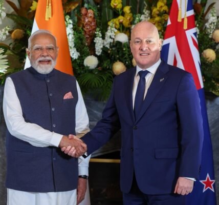 PM Modi held delegation-level talks with New Zealand PM Christopher Luxon in Auckland.