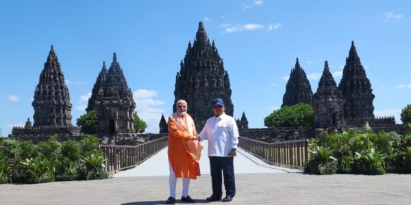 PM Modi visited the Prambanan Temple complex, a UNESCO World Heritage Site in Yogyakarta, today.