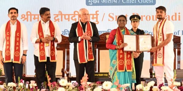 President Droupadi Murmu attended the first convocation ceremony of the Central University of Andhra Pradesh in Anantapuramu, Andhra Pradesh, today.