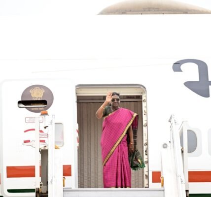 President Droupadi Murmu has departed for a visit to three countries.