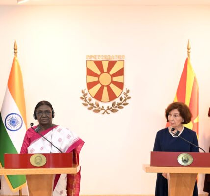 President Droupadi Murmu held a bilateral meeting with the President of North Macedonia and led delegation-level talks.