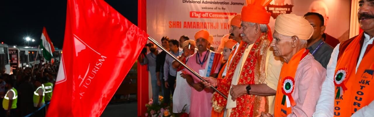 Shri Amarnath Ji Yatra has commenced with the departure of the first batch of pilgrims from the Bhagwati Nagar base camp in Jammu