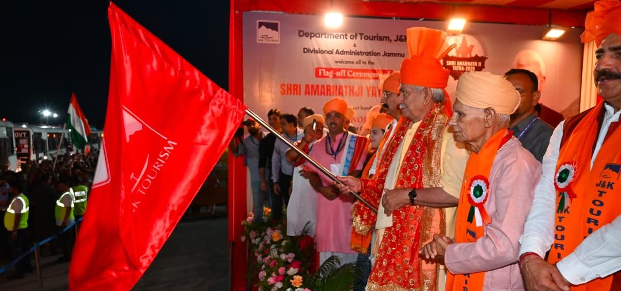 Shri Amarnath Ji Yatra has commenced with the departure of the first batch of pilgrims from the Bhagwati Nagar base camp in Jammu