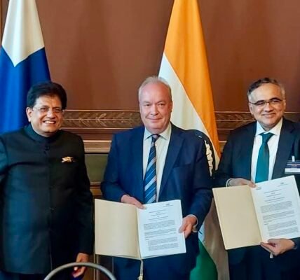 Union Minister Piyush Goyal held meetings with leading Finnish technology and industrial companies to strengthen the India-Finland partnership.