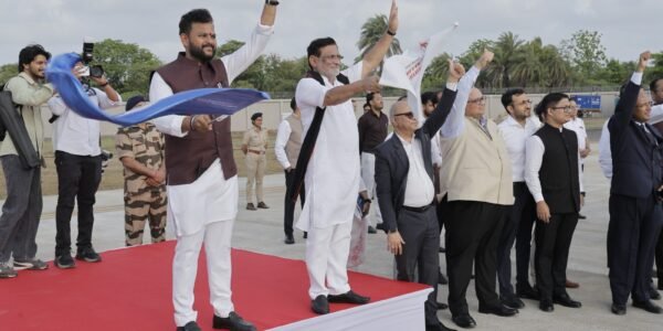 Union Minister Ram Mohan Naidu flagged off the first flight from Daman's Namo Airport.