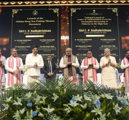 Vice President C.P. Radhakrishnan unveiled the National Mission for the Sustainable Use of Open-Sea Fishery Resources in Bhubaneswar.
