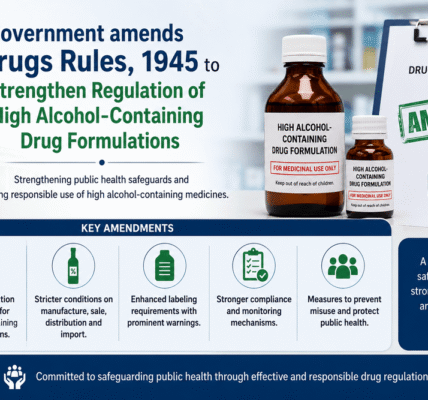 government amended the Drugs Rules, 1945, to tighten the regulation of medicinal formulations containing high levels of alcohol