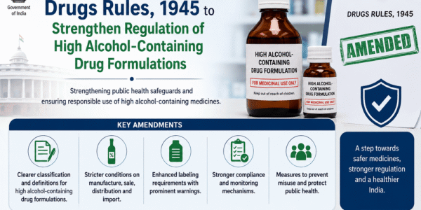 government amended the Drugs Rules, 1945, to tighten the regulation of medicinal formulations containing high levels of alcohol