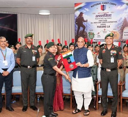 Defence Minister flagged off the NCC's All-India Girls' High-Altitude Long-Distance Trek 'Aparajita - Parang La 2026
