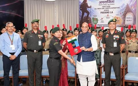 Defence Minister flagged off the NCC's All-India Girls' High-Altitude Long-Distance Trek 'Aparajita - Parang La 2026