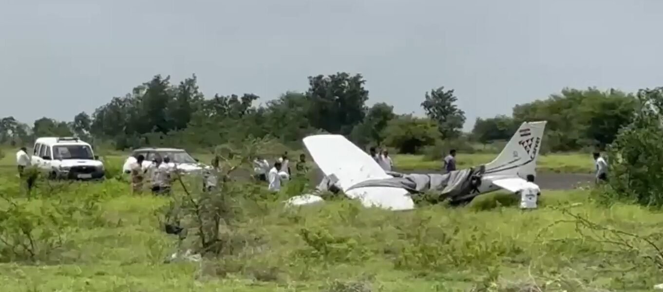 Incident involving a Cessna C172 training aircraft veering off the runway in the Baramati airspace, Maharashtra.