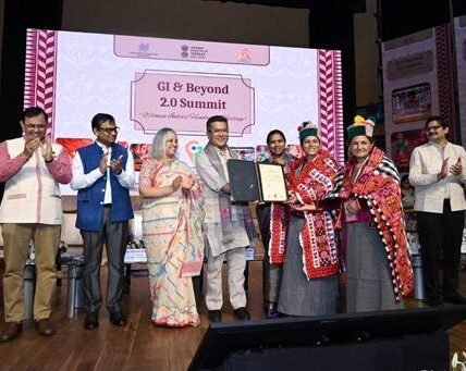 India GI-tagged handloom and handicraft products were showcased at the GI and Beyond 2.0 summit.