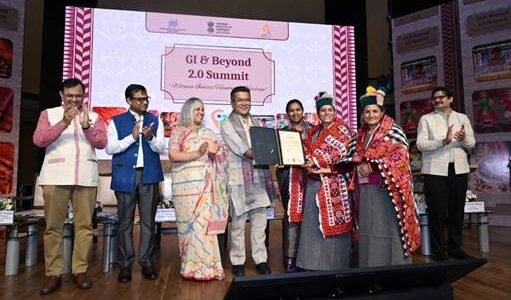 India GI-tagged handloom and handicraft products were showcased at the GI and Beyond 2.0 summit.