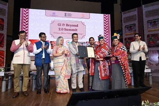 India GI-tagged handloom and handicraft products were showcased at the GI and Beyond 2.0 summit.