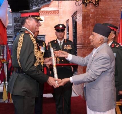Indian Army Chief General Dhiraj Seth was conferred the rank of Honorary General of the Nepali Army.