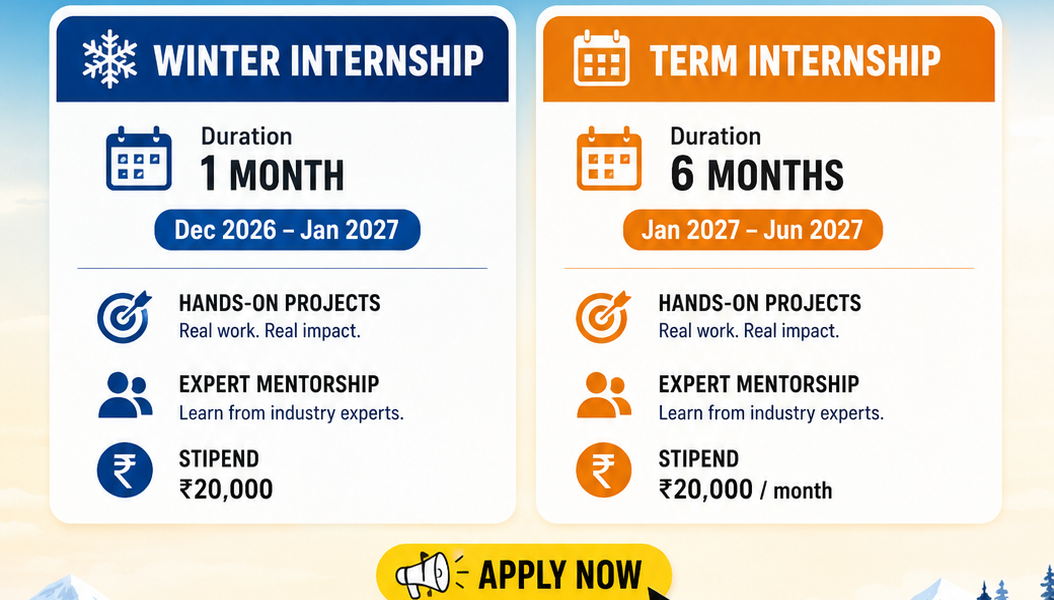NHAI has commenced enrollment for the Winter Internship Program 2026-27 and the Term Internship Program 2027.