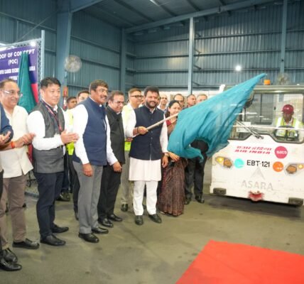 Union Civil Aviation Minister Ram Mohan Naidu inaugurated transshipment cargo operations at Delhi IGI Airport.