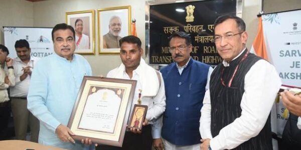 Union Minister Nitin Gadkari honored the 12 rat-hole miners with the Sarvottam Jeevan Raksha Padak for displaying extraordinary bravery during the Silkyara tunnel rescue operation.