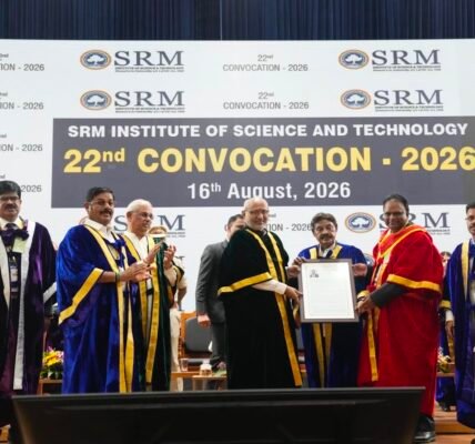 Vice President C.P. Radhakrishnan addressed the 22nd convocation ceremony of SRM Institute of Science and Technology (SRMIST).