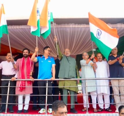 Vice President flagged off the Har Ghar Tiranga bike rally of Members of Parliament to mark the 150th anniversary of the national song Vande Mataram