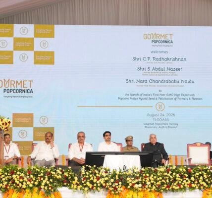 Vice President released the country first non-GMO, high-quality popcorn maize hybrid seed in Andhra Pradesh