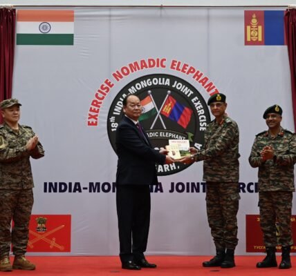 18th India-Mongolia joint military exercise Nomadic Elephant commenced today at the Foreign Training Node in Pithoragarh, Uttarakhand
